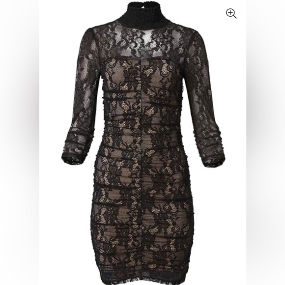 NWT Mock Neck Lace Bodycon Cocktail Dress - Picture 5 of 5